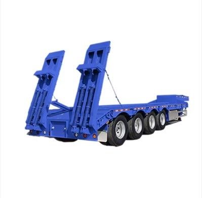 Air or Mechanical Suspension 3/4 Axle Lowboy Semi Trailer for Excavator Transport