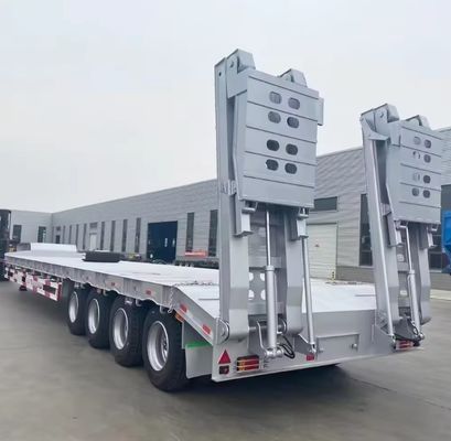 Air or Mechanical Suspension 3/4 Axle Lowboy Semi Trailer for Excavator Transport