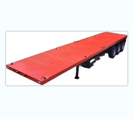 Durable Q345B Steel Main Beam Flatbed Semi Trailer for 20FT 40FT Container Transport