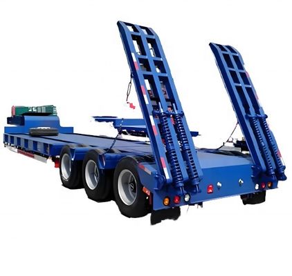 60T Max Payload Q345B/T700L Low Bed Truck Trailer for Excavator and Durable Machinery