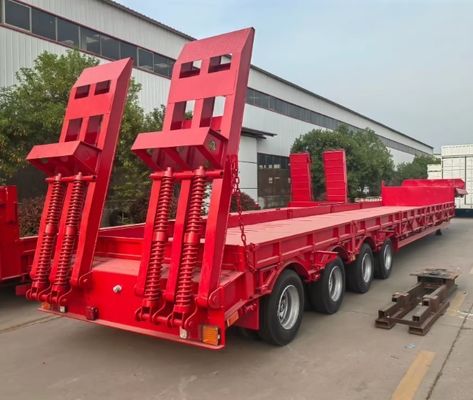 60T Max Payload Q345B/T700L Low Bed Truck Trailer for Excavator and Durable Machinery