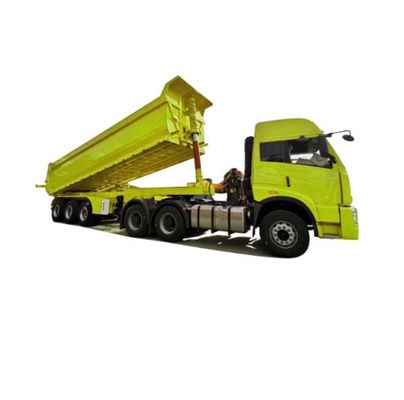 Truck Trailer WS Aluminium Tri-axle Hydraulic Grain Rear Dump Tipper Semi Trucks Trailer