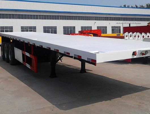 Max Payload 50tons 3 Axle 40ft Container Semi Trailer Chassis Flat Bed Flatbed Trailer