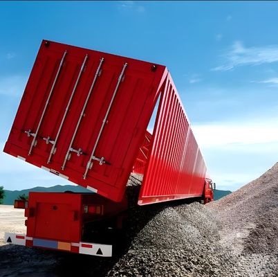 3 Axle Side Wall Side Dump Semi Trailer for Grain Transport Truck Trailer