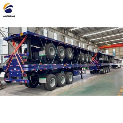 40ft Container Transport 3 Axle Flatdeck Semi Trailer with 13ton Axles Steel Material