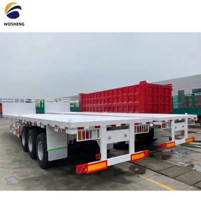 40ft Container Transport 3 Axle Flatdeck Semi Trailer with 13ton Axles Steel Material