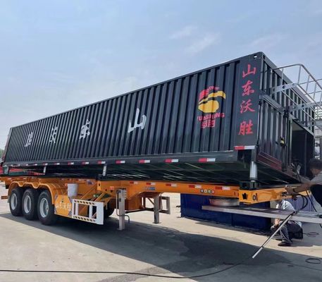 Mechanical Suspension 3 Axle Side Roll Dump Semi-Trailer for 40 Ton Cargo Transport