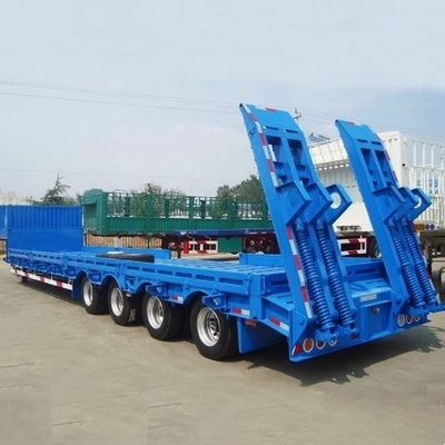 3 Axle Gooseneck Lowbed Semi-Trailer for 60TON Payload and Heavy Duty Steel Material