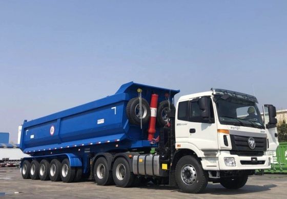 Customization 80-100 Tons 45 CBM Tipping Semi Trailer for Truck and U Shape Rear Dump