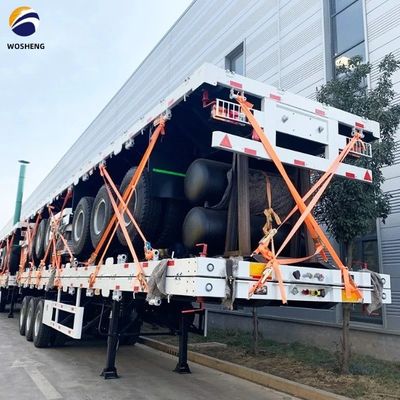 Container Flatbed Semi Trailer with Leaf Spring 90x13/16x10 Layers and 30-70t Capacity