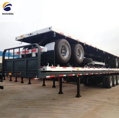 Container Flatbed Semi Trailer with Leaf Spring 90x13/16x10 Layers and 30-70t Capacity