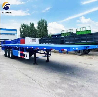 Container Flatbed Semi Trailer with Leaf Spring 90x13/16x10 Layers and 30-70t Capacity