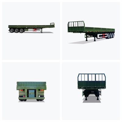 50ton Max Payload Semi Cargo Trailer with 8.00-20 Rim and Customized Bulk Side Boards