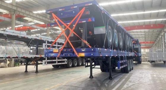 Truck Trailer for Container Transport Customized Size 2 3 4 Axle Flatbed Semi Trailer