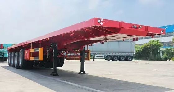 20-45 Feet Container Transport Usage 2-4 Axle Flatbed Truck Trailer with Rim 9.0-22.5