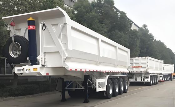 Customizable 30-100T Capacity 4/3 Axle Tipper Semi Trailer for Construction Rear Dump