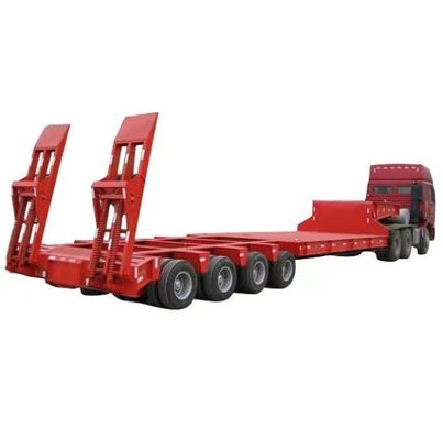 Customized Color 3 Axle Low Loader Trailer Heavy Duty Gooseneck Lowbed Semi-Trailer