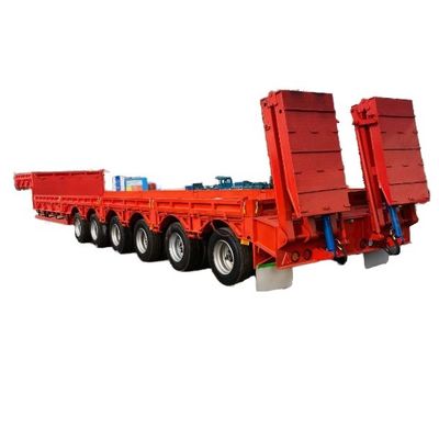 Customized Color 3 Axle Low Loader Trailer Heavy Duty Gooseneck Lowbed Semi-Trailer