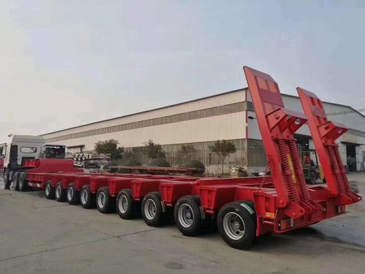 Customized Color 3 Axle Low Loader Trailer Heavy Duty Gooseneck Lowbed Semi-Trailer