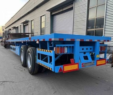 Wosheng Semi-Trailer 2/3 Axles Flatbed Container Truck Trailer with 12.00R22.5 Tires
