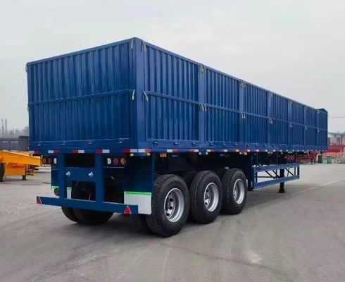 12400x2610x1550mm Top Selling 3 Axle Side Wall Semi Trailer with Steel Side Plate