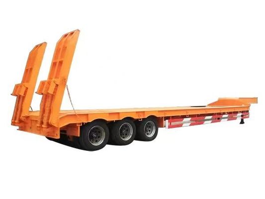 Wosheng 4 Axles Low Bed Container Chassis Semi-Trailer for Heavy Duty Equipment Hauling