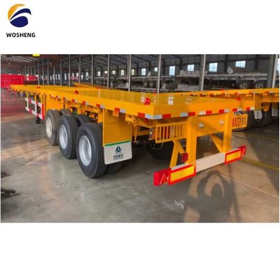 Shipping Container Flat Bed Semi Trailer with 12 sets Twist Lock and 0tons Max Payload
