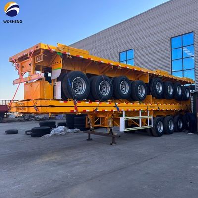 Shipping Container Flat Bed Semi Trailer with 12 sets Twist Lock and 0tons Max Payload