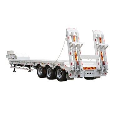 30-100 Tons Steering Extendable Drop Flat Truck Trailer with Customized 12R22.5 Tires