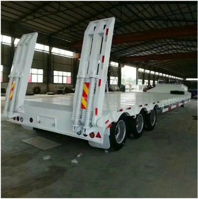 30-100 Tons Steering Extendable Drop Flat Truck Trailer with Customized 12R22.5 Tires