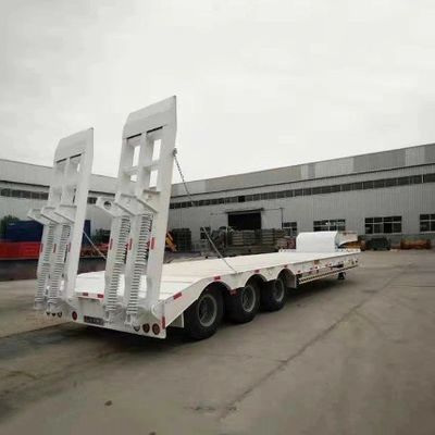 30-100 Tons Steering Extendable Drop Flat Truck Trailer with Customized 12R22.5 Tires