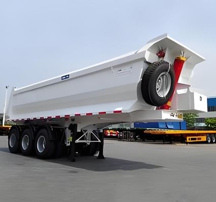 30cbm Rear Dump Semi Trailer for Construction Custom Color 3 Axle Tare Weight 8.5 Tons