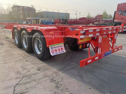 20FT 40FT Container Skeleton Semi Trailer with 13Ton Axle and Leaf Spring from Wosheng