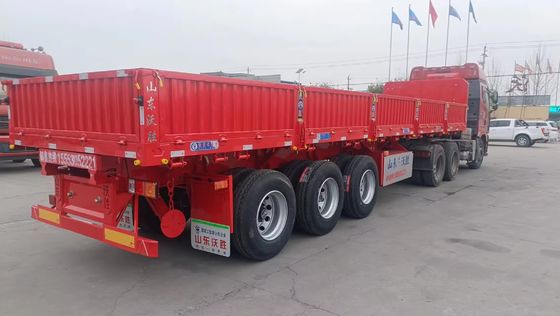13/16 Ton Axle Side Semi Tipping Trucks for Bulk Cargo Steel Material from Professional
