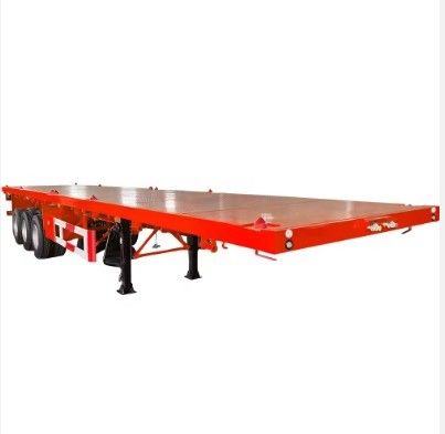 50 Tons Loading Capacity Flatbed Semi Trailer for 20ft and 40ft Container Logistics