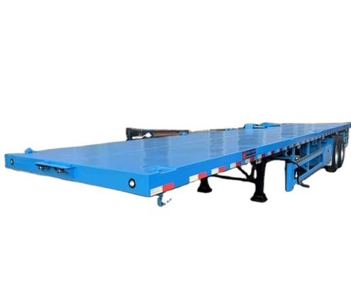 High Payload 50 Tons 3 or 4 Axle Dock Container Flat Bed Semi Trailer Customization