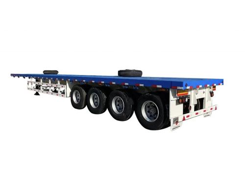 High Payload 50 Tons 3 or 4 Axle Dock Container Flat Bed Semi Trailer Customization