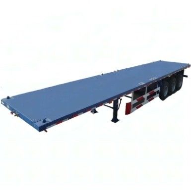 High Payload 50 Tons 3 or 4 Axle Dock Container Flat Bed Semi Trailer Customization