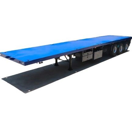 55 Tons Max Payload 3 Axles Flatbed Container Semi Trailer for Truck from Wosheng