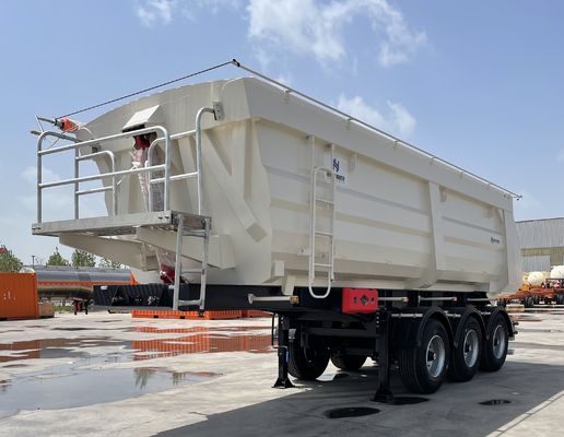 Customized 3 Axle Hydraulic Rear Dump Semi Trailer with 28t Heavy Duty Landing Gear