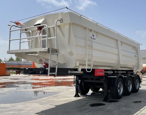 Customized 3 Axle Hydraulic Rear Dump Semi Trailer with 28t Heavy Duty Landing Gear