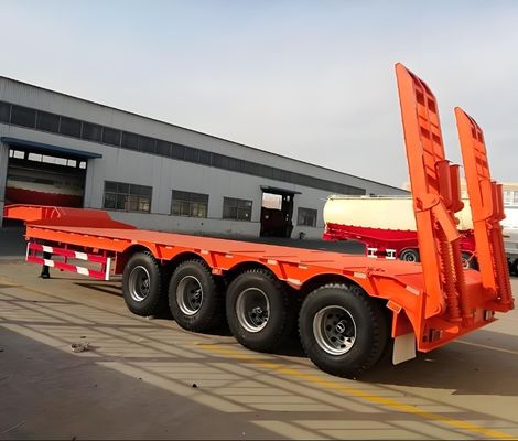 3/4 Axle Heavy Duty 60-120 Tons Lowbed Semi Trailer for Large Device Transportation