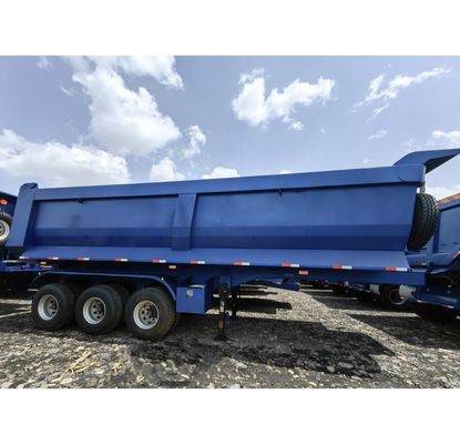 Bottom Container 3 Axle Rear Dump Semi Trailer with Leaf Spring and 28t Heavy Duty