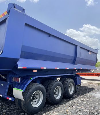 Bottom Container 3 Axle Rear Dump Semi Trailer with Leaf Spring and 28t Heavy Duty
