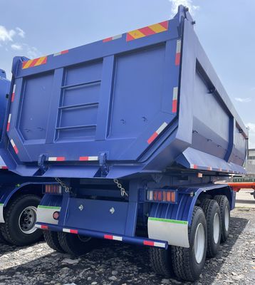 Bottom Container 3 Axle Rear Dump Semi Trailer with Leaf Spring and 28t Heavy Duty