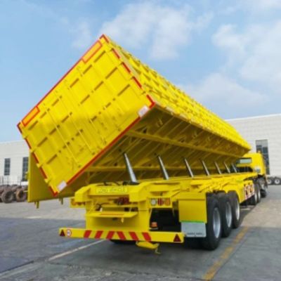 3 Axles Heavy Duty Steel Side Tipper Dump Semi Trailer for Cargo Transport Air Suspension