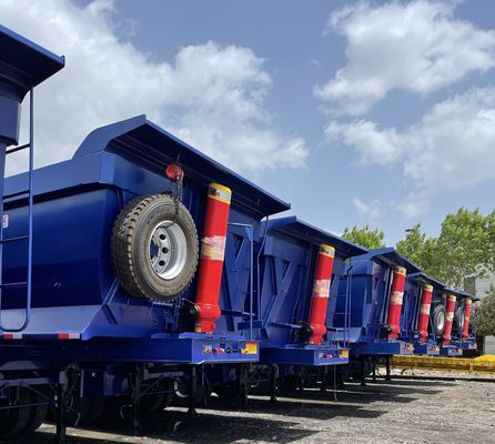 Bottom Container 3 Axle Rear Dump Semi Trailer with Leaf Spring and 28t Heavy Duty
