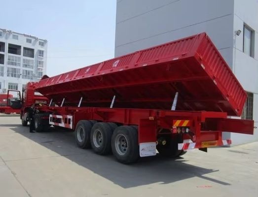 Semi-Trailer Direct 30-100 Tons Capacity Hydraulic Side Dump Tipper For Cargo Transport