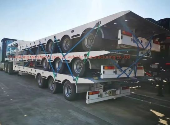12 Wheels Low Bed Container Chassis Loader Semi Trailer with Q345B / T700 Steel Main Beam
