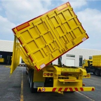 Sand Stone Grain Transporting Semi-trailer Truck with 40ft Side Tipper Dump Trailer
